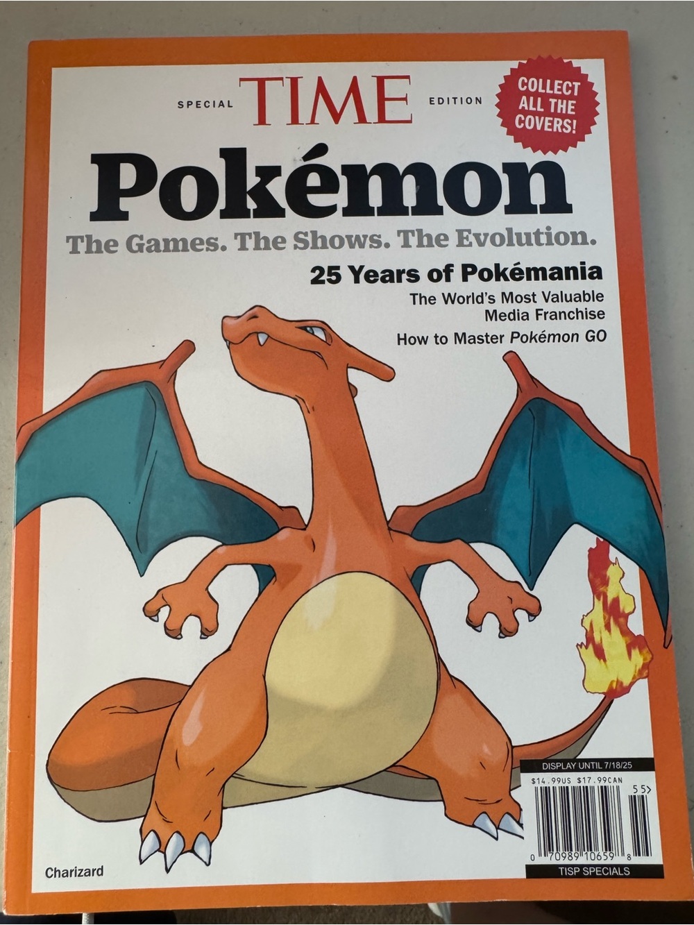Charizard Illustration Magazine Cover - Orange & Blue